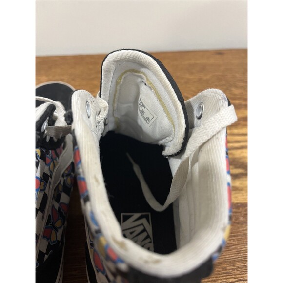 Vans Sk8-Hi Checkerboard Butterfly Women's Canvas Skate Lace Up Shoes Sz 8 - Picture 9 of 10
